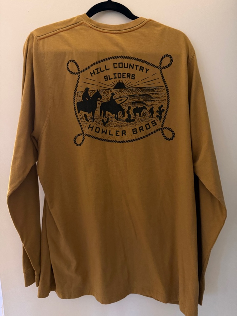 Howler Brothers Long Sleeve Graphic Tee in Mustard Yellow